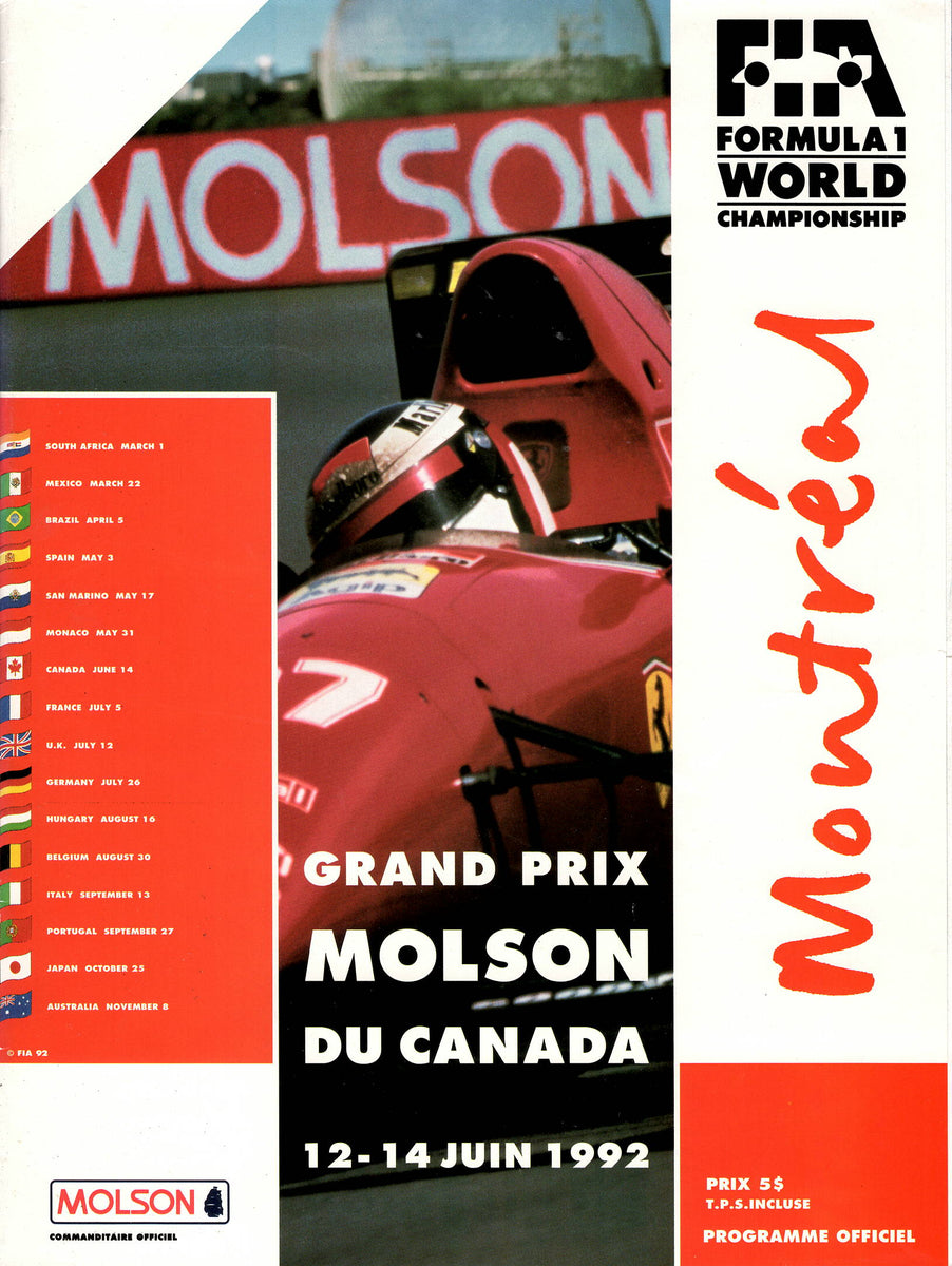 F1 1992 Canadian Grand Prix Montreal Program – Albaco Collectibles