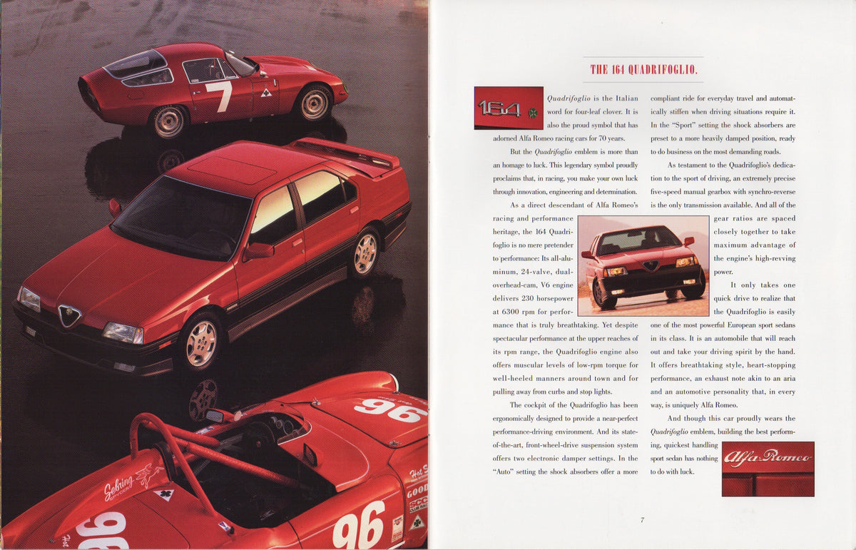 Alfa Romeo 164 LS & Quadrifoglio Brochure 1994 – Albaco Collectibles