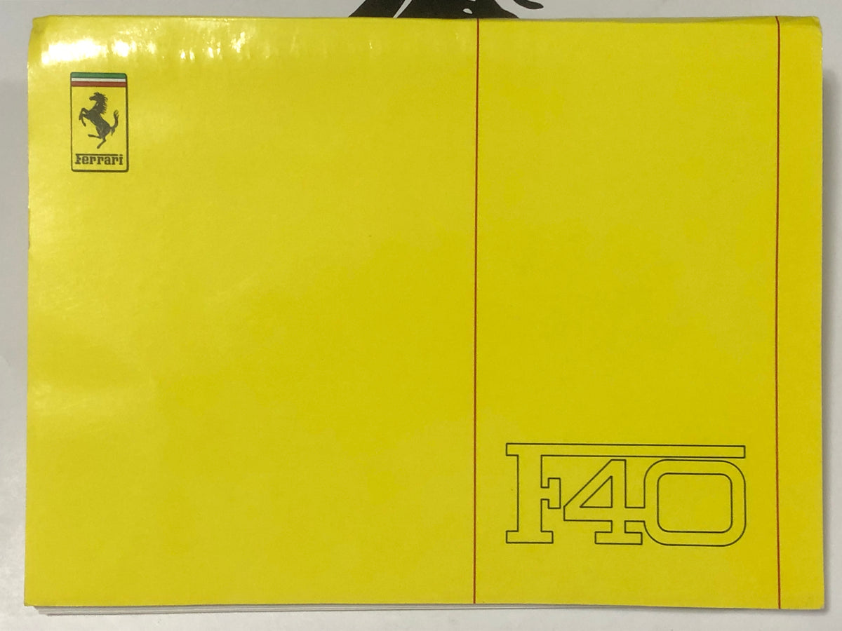 Ferrari F40 Owner's Technical Manual (512A/88) – Albaco Collectibles