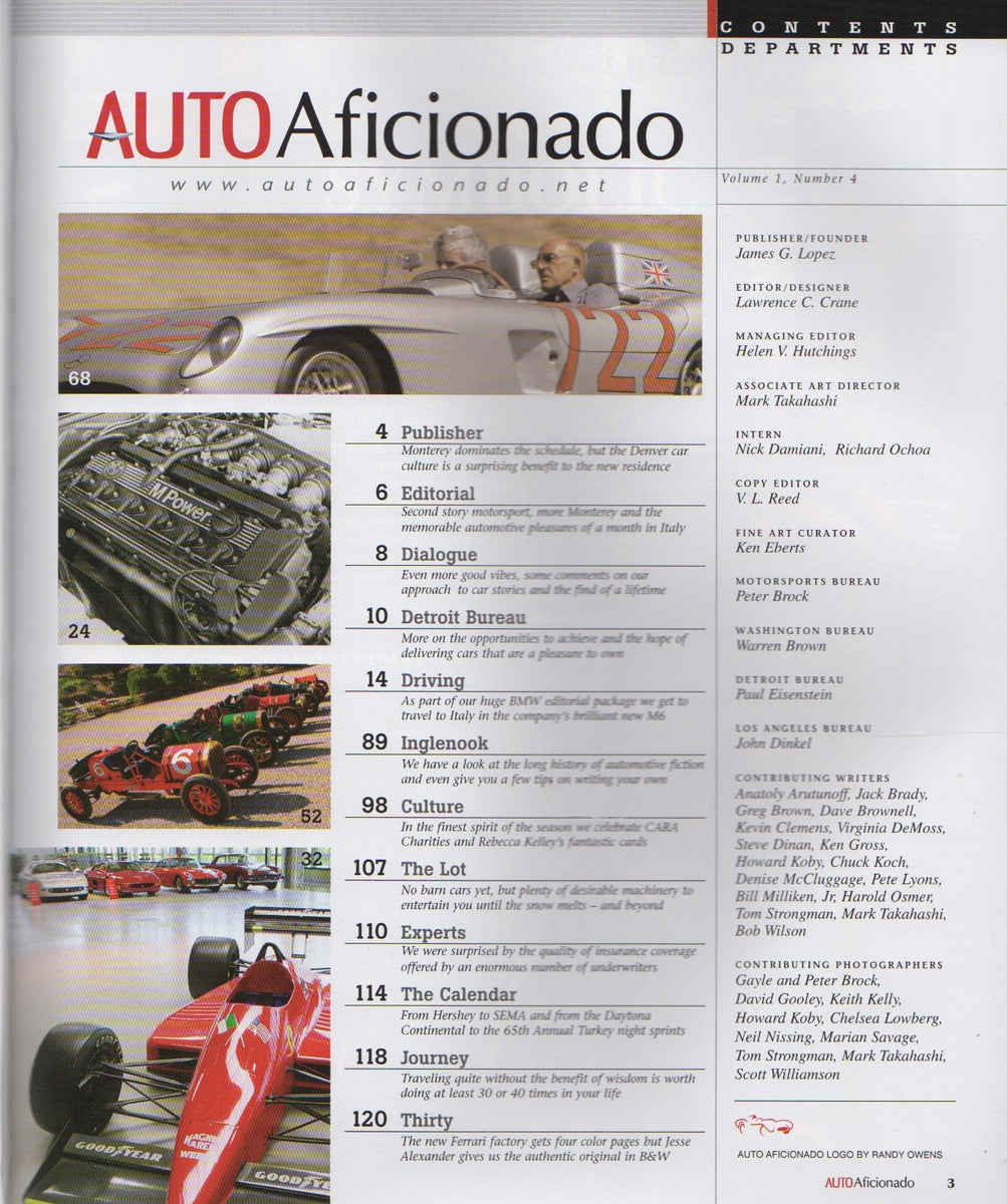 Auto Aficionado Magazine Vol. 1 N. 4 – Albaco Collectibles