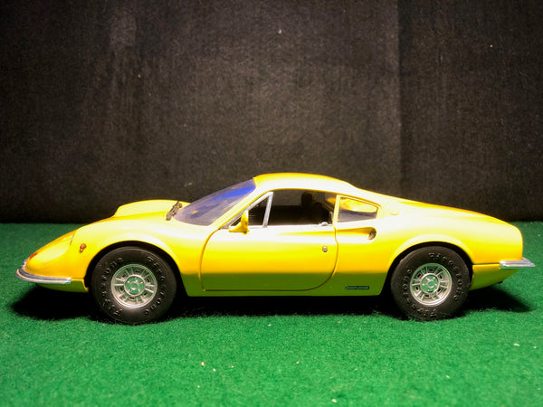 Ferrari Dino 246GT Yellow/Black by Anson 1:18 (30301)(No box