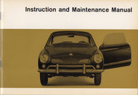 Volkswagen VW Karmann Ghia Owner's Instruction Manual 1967 